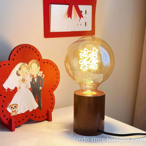 220V Dimmable Soft Spiral LED Filament Bulb G125 Vintage Love Heart